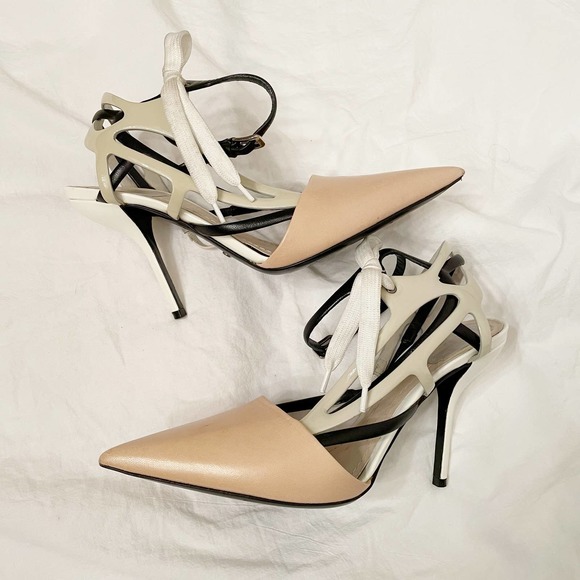 Dior Shoes - Christian Dior Nude D'orsay Toe Cut Out Nude Heels